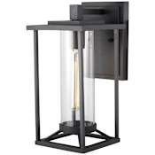 The Great Outdoors Trescott 1 Light 12-1/2" Tall Outdoor Wall Sconce with Cylinder Glass Shade Black