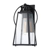 The Great Outdoors Halder Bridge 15" Tall Outdoor Wall Sconce Matte Black
