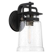 The Great Outdoors Maribel Heights 1 Light 12" Tall Outdoor Wall Sconce Sand Coal with Gold Highlights
