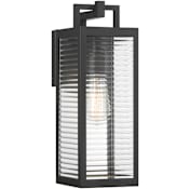 The Great Outdoors Edgewood 16" Tall Outdoor Wall Sconce Dark Matte Black