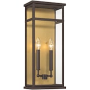 The Great Outdoors Briarlane 2 Light 20" Tall Outdoor Wall Sconce Painted Legacy Brass / Dark Bronze