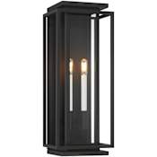 The Great Outdoors Stratford 2 Light 24" Tall Outdoor Wall Sconce Dark Matte Black