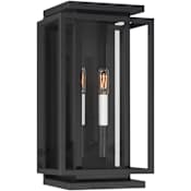 The Great Outdoors Stratford 2 Light 17" Tall Outdoor Wall Sconce Dark Matte Black
