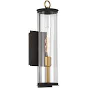 The Great Outdoors Cara 19" Tall Outdoor Wall Sconce Dark Matte Black / Painted Legacy Brass
