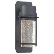 The Great Outdoors Artisan Lane 1 Light 13" Tall Dark Sky Outdoor Wall Sconce with Clear Seeded Glass Black