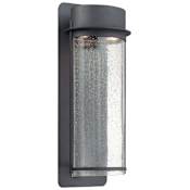The Great Outdoors Artisan Lane 1 Light 18.5" Tall Dark Sky Outdoor Wall Sconce with Clear Seeded Glass Black
