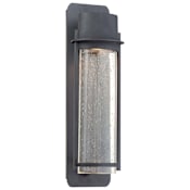 The Great Outdoors Artisan Lane 2 Light 23" Tall Dark Sky Outdoor Wall Sconce with Clear Seeded Glass Black