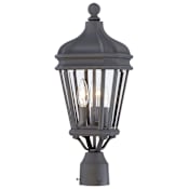 The Great Outdoors Harrison 3 Light 20" Tall Post Light Black
