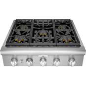 Thermador Professional Series 30 Inch Wide 5 Burner Gas Rangetop Stainless Steel