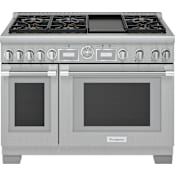 Thermador Pro Grand® 48 Inch Wide 5.7 Cu. Ft. Slide In Dual Fuel Range with 6 Burners with Griddle Stainless Steel