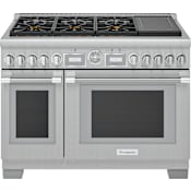 Thermador Pro Grand® 48 Inch Wide 5.7 Cu. Ft. Slide In Dual Fuel Range with 6 Burners and Induction Griddle Stainless Steel
