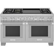 Thermador Pro Grand® 60 Inch Wide 5.7 Cu. Ft. Slide In Dual Fuel Range with Double Griddle Stainless Steel
