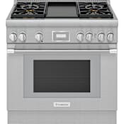 Thermador Pro Harmony® 36 Inch Wide 5.1 Cu. Ft. Slide In Gas Range with 4 Burners and Griddle Stainless Steel