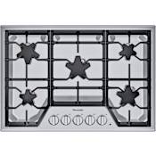Thermador Masterpiece® 30 Inch Wide 5 Burner Gas Cooktop with Star® Burners Stainless Steel