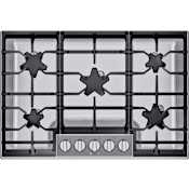 Thermador Masterpiece® 30 Inch Wide 5 Burner Gas Cooktop with Pedestal Star® Burners Stainless Steel