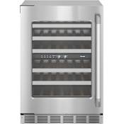 Thermador Professional 24 Inch Wide 41 Bottle Capacity Built-In Wine Cooler with Left Hinge and SoftClose® Stainless Steel