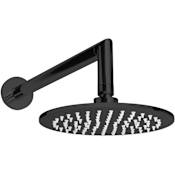 ThermaSol 1.6 GPM Single Function Round Rain Shower Head Matte Black