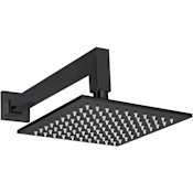 ThermaSol 1.6 GPM Single Function Square Rain Shower Head Matte Black