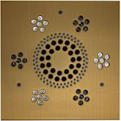 ThermaSol Serenity 1.8 GPM Single Function Square Rain Shower Head with Light and Sound Antique Brass
