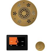 ThermaSol ThermaTouch Steam Shower Kit - Includes 8" Control Panel, Round Light and Sound Shower Head, and Round Steam Head Black / Antique Brass