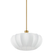 Thesis Bryony 4 Light 22" Wide Convertible Pendant with White Synthetic Silk Shades Brushed Gold