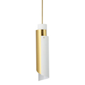 Thesis Enzio 1 Light 6" Wide Mini Pendant with Metal Shade Brushed Gold
