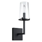 Thesis Jared 1 Light 5" Wide Bathroom Sconce with Clear Glass Shade Matte Black