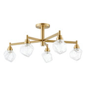 Thesis Lillyanna 5 Light 24" Wide Semi-Flush Ceiling Fixture Brushed Gold