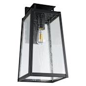 Thesis Salford 1 Light 19" Tall Outdoor Wall Sconce with Clear Antique Glass Matte Black