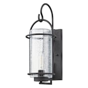 Thesis Taplow 1 Light 19" Tall Outdoor Wall Sconce with Clear Seeded Glass Shade Weathered Zinc