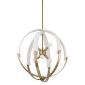 Thesis Abbey 6 Light 24" Wide Globe Cotton Rope Chandelier Brass