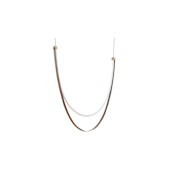 Thesis Ayers 1 Light 59" Wide 5CCT LED Chandelier with Black and Brown Faux Leather Champagne Gold