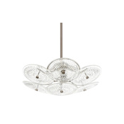 Thesis Avril 4 Light 18" Wide Convertible Pendant with Clear Starburst Glass Shade Forged Bronze