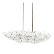 Thesis Avril 8 Light 42" Wide Chandelier with Clear Starburst Glass Shade Forged Bronze