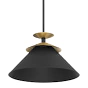 Thesis Tremolo 1 Light 16" Wide Pendant Textured Black