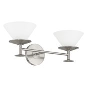 Thesis Tremolo 2 Light 20" Wide Vanity Light with Etched Opal Glass Brushed Nickel