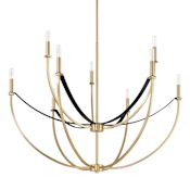 Thesis Sussex 9 Light 41" Wide Abstract Chandelier Champagne Gold / Black
