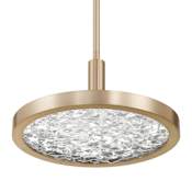 Thesis Courtney 12" Wide 5CCT LED Convertible Pendant with Clear Water Glass Champagne Gold
