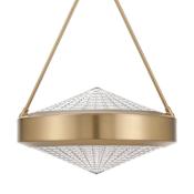 Thesis Agate 3 Light 15" Wide Pendant with Clear Holophane Glass Shade Champagne Gold
