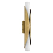 Thesis Crescendo 2 Light 30" Tall Wall Sconce with Alabaster Glass Natural Brass