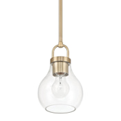 Thesis Mansfield 1 Light 6" Wide Mini Pendant with Clear Glass Shade Champagne Gold