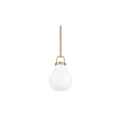 Thesis Mansfield 1 Light 6" Wide Mini Pendant with Opal Glass Shade Champagne Gold