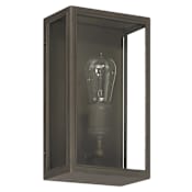 Thesis Hollis 1 Light 12" Tall Outdoor Wall Sconce with Clear Glass Blackened Brass