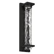 Thesis Lionel 20" Tall LED Outdoor Wall Sconce with Clear Water Glass Shade Textured Black