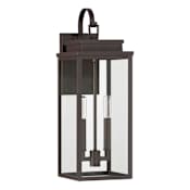 Thesis Hillside 2 Light 20" Tall Outdoor Wall Sconce with Clear Glass Dark Bronze