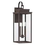 Thesis Hillside 3 Light 26" Tall Outdoor Wall Sconce with Clear Glass Dark Bronze