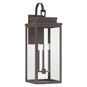 Thesis Hillside 3 Light 31" Tall Outdoor Wall Sconce with Clear Glass Dark Bronze