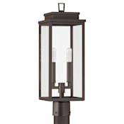 Thesis Hillside 2 Light 20" Exterior Post Light with Clear Glass Dark Bronze