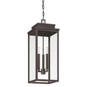 Thesis Hillside 3 Light 9" Wide Outdoor Mini Pendant with Clear Glass Dark Bronze