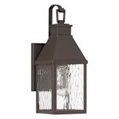 Thesis Glencrest 1 Light 14" Tall Outdoor Wall Sconce with Clear Water Glass Dark Bronze